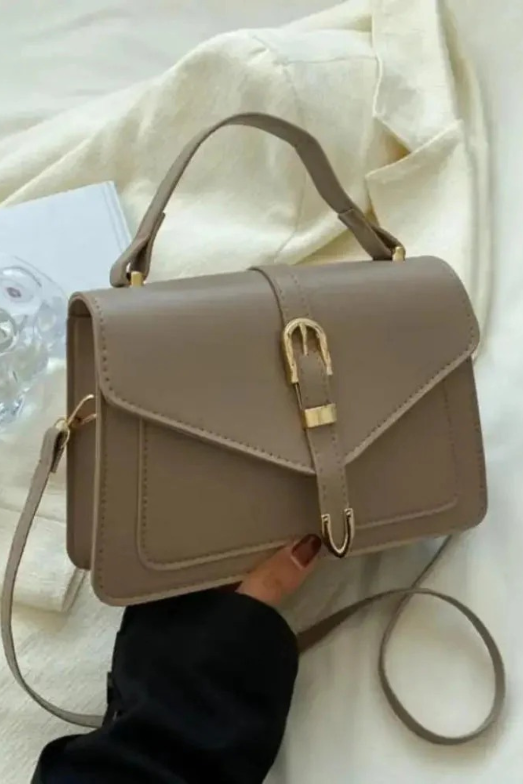 Women's Buckle Closure Crossbody Bag