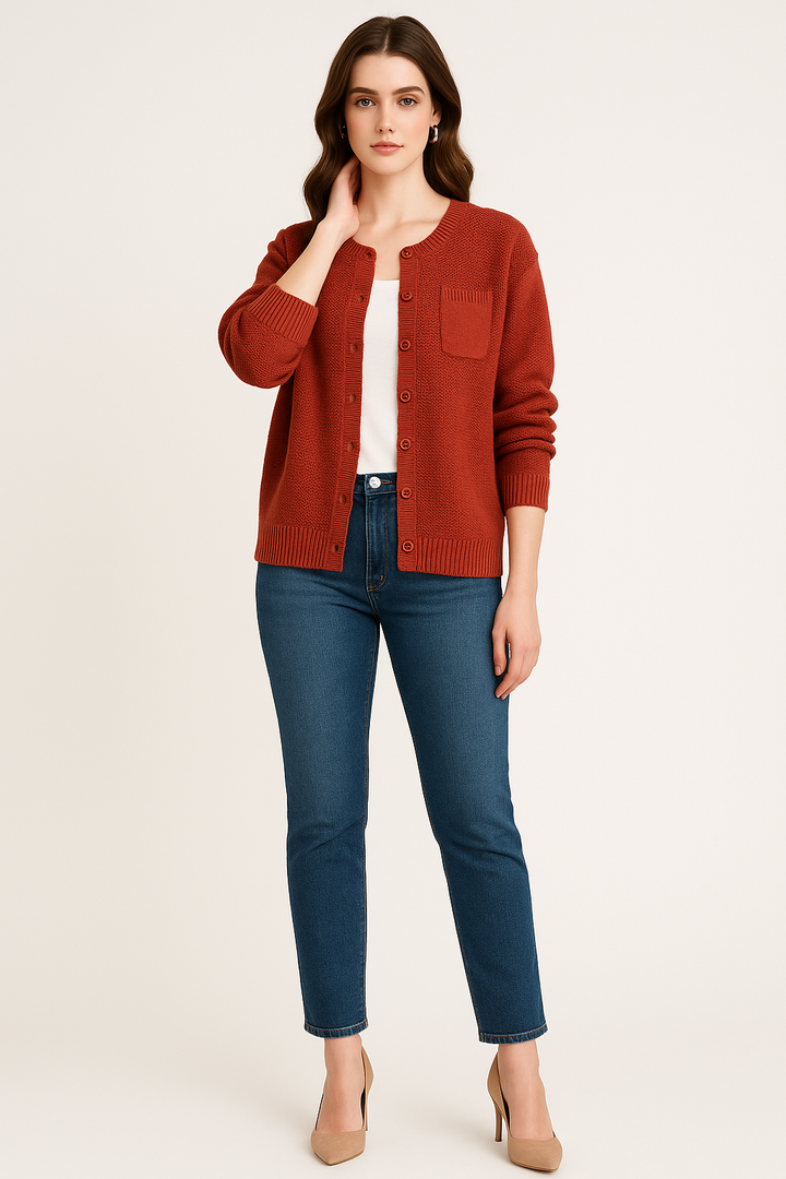 Women's Button-Front Knit Cardigan