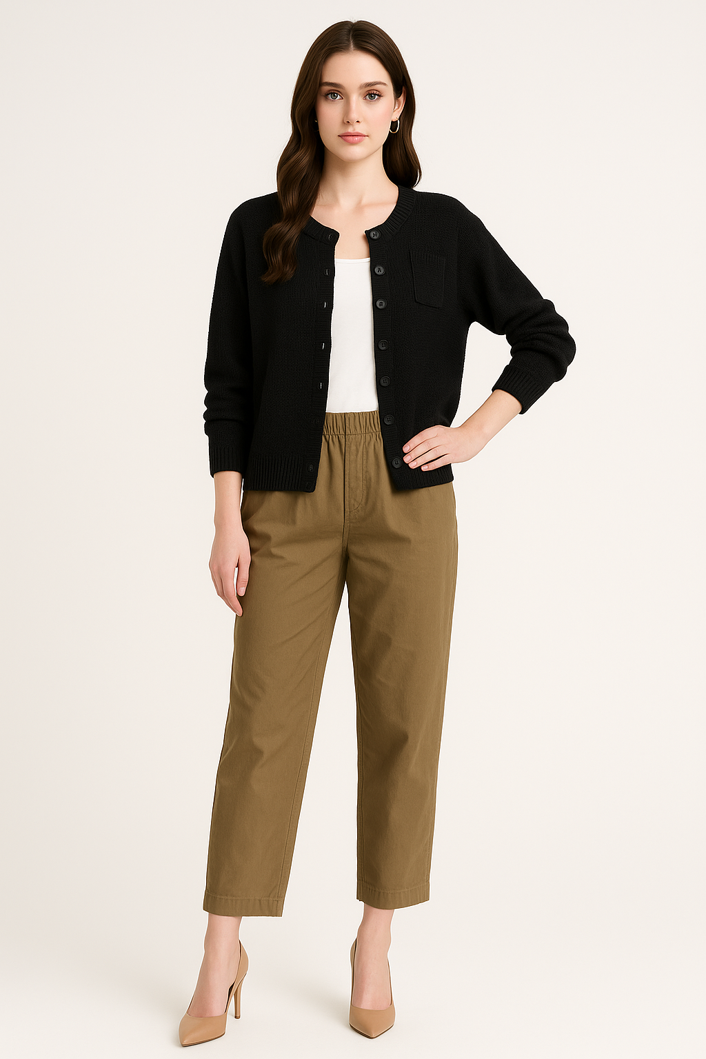 Women's Button-Front Knit Cardigan