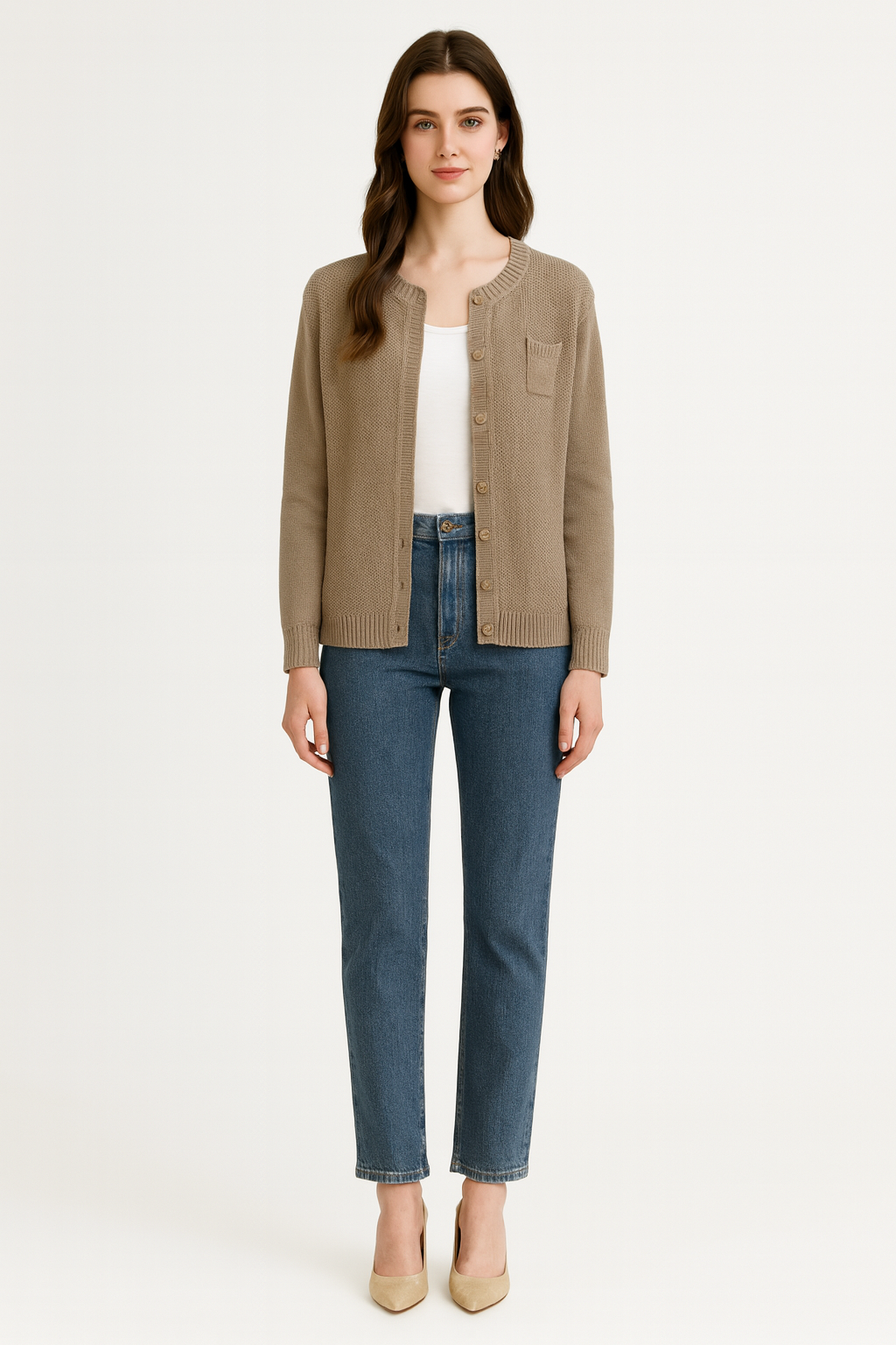 Women's Button-Front Knit Cardigan
