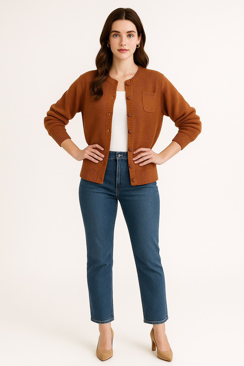 Women's Button-Front Knit Cardigan
