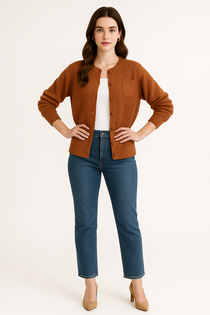 Women's Button-Front Knit Cardigan