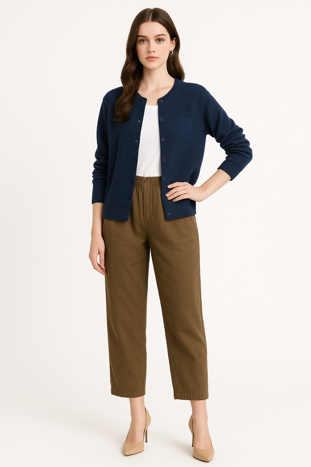 Women's Button-Front Knit Cardigan