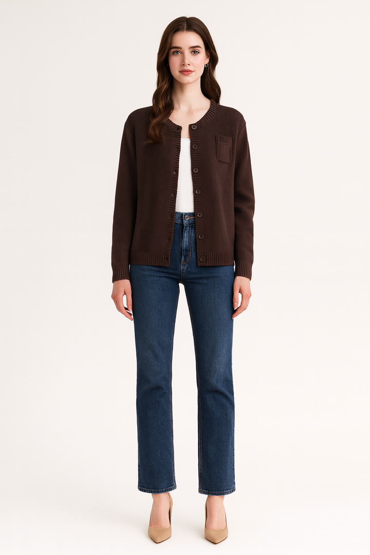 Women's Button-Front Knit Cardigan