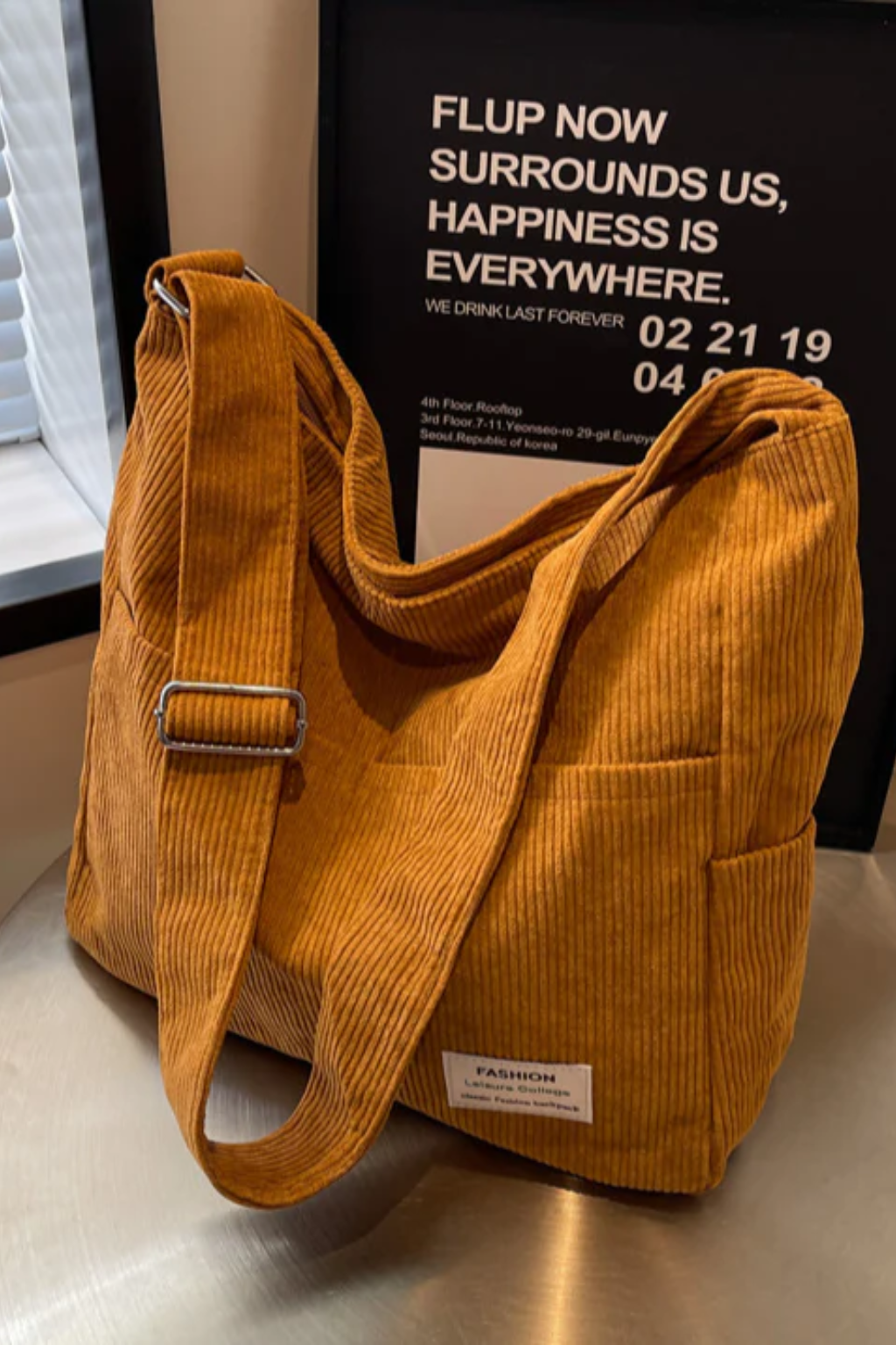 Women's Casual Corduroy Shoulder Bag