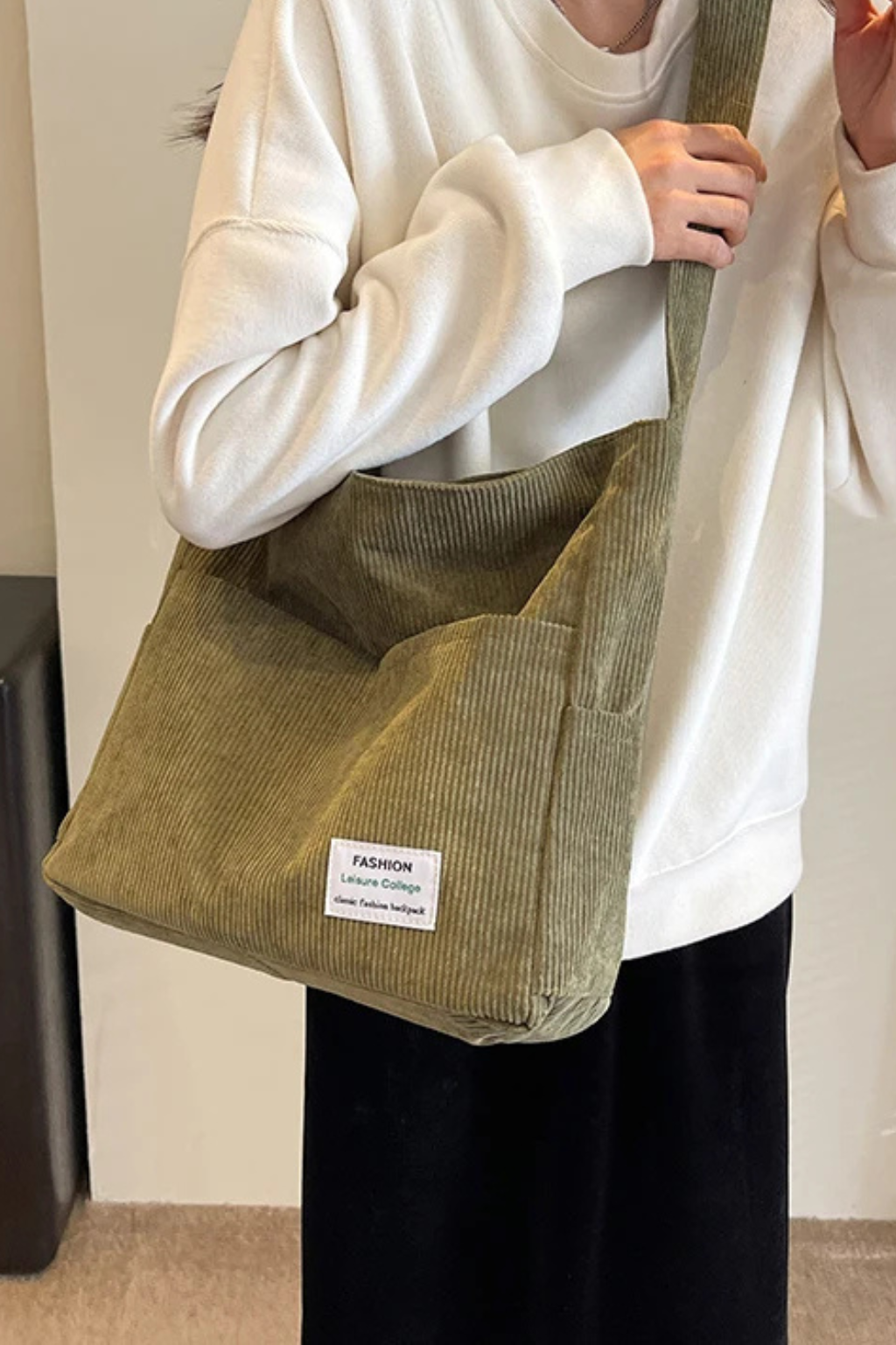 Women's Casual Corduroy Shoulder Bag