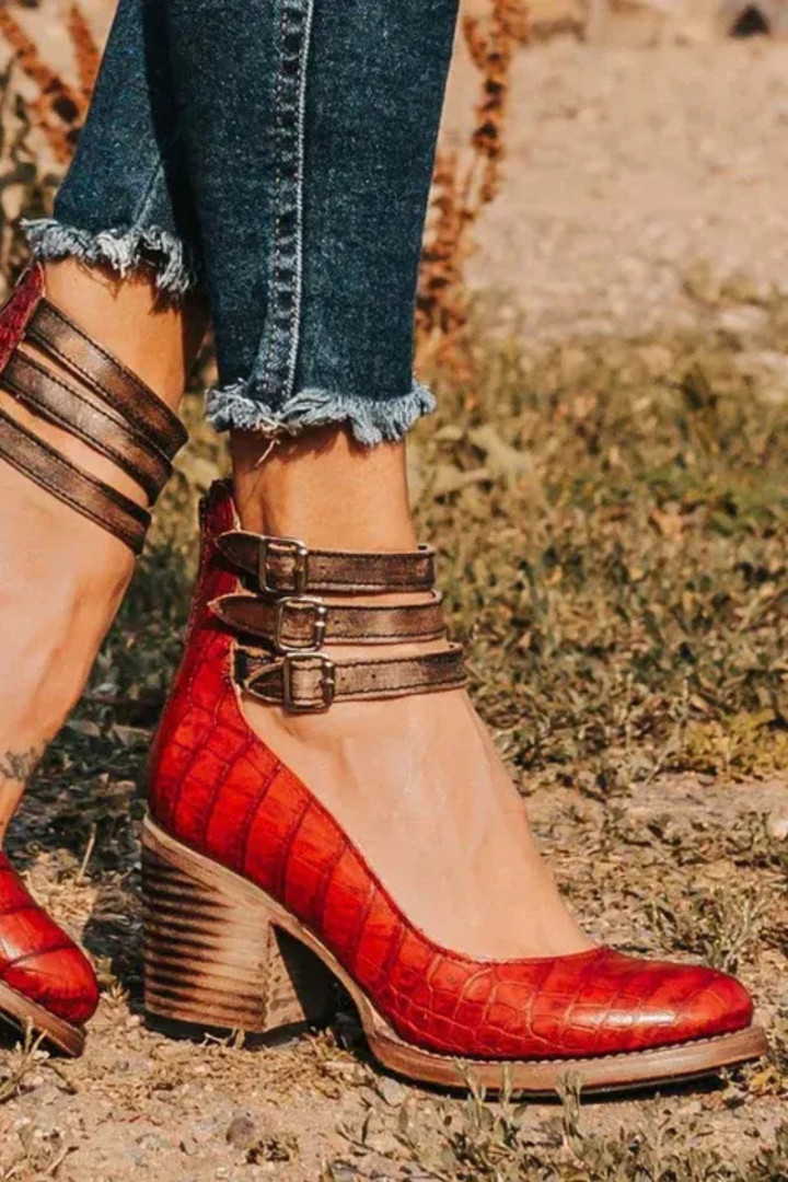 Women’s Elegant Buckle Heel Sandals