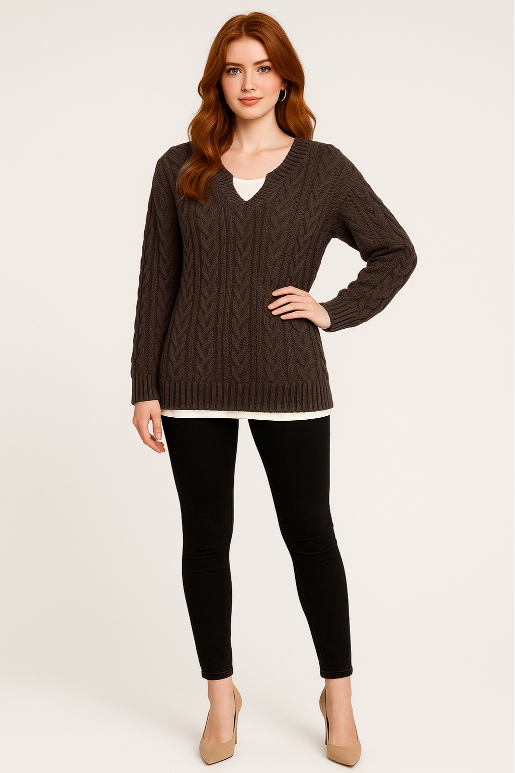 Women's Chunky Cable Knit Sweater