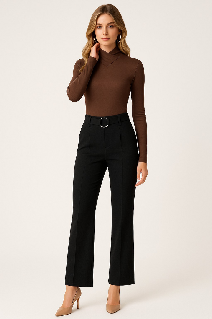 Women’s Classic Turtleneck Ribbed Knit Sweater