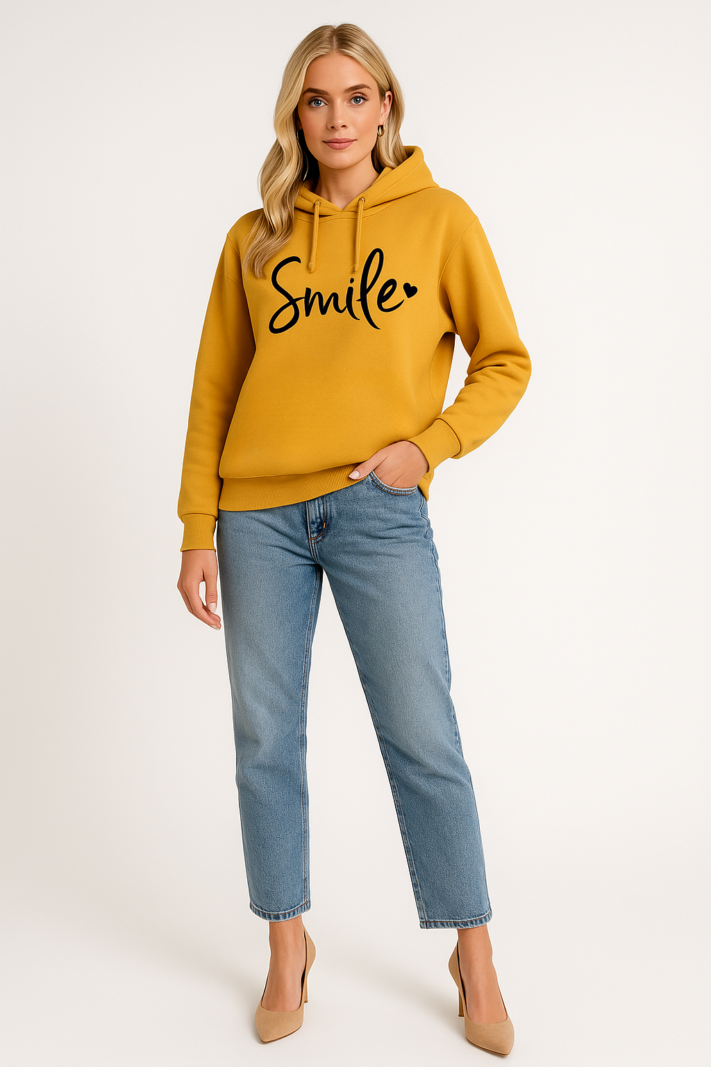 Women's Comfortable Smile Graphic Hoodie