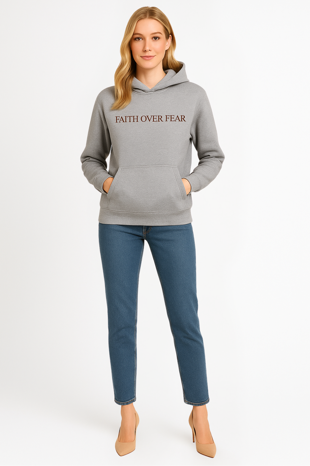 Women’s Cozy Faith Over Fear Oversized Hoodie