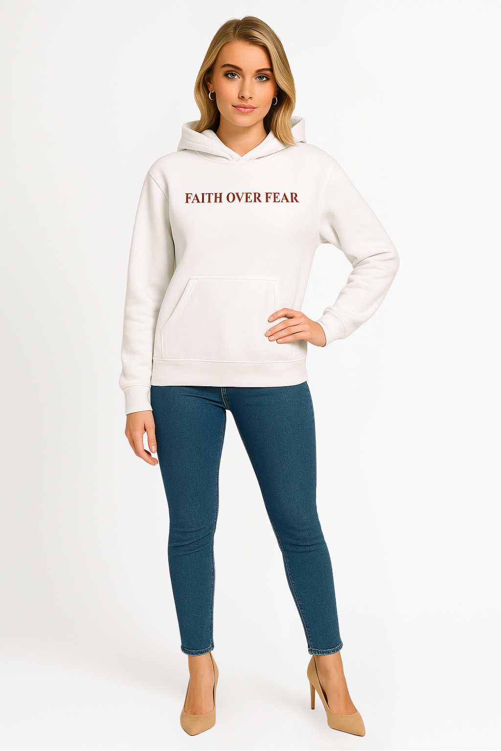 Women’s Cozy Faith Over Fear Oversized Hoodie