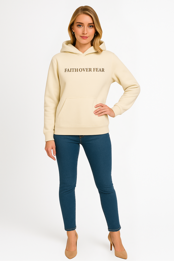 Women’s Cozy Faith Over Fear Oversized Hoodie