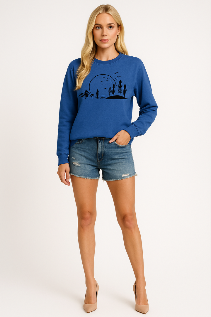 Women's Cozy Nature-Inspired Graphic Sweatshirt