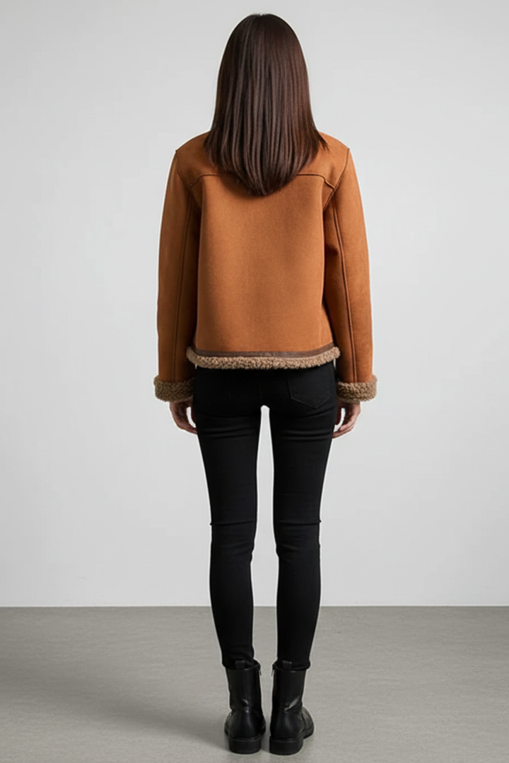Women’s Cozy Shearling Button Jacket