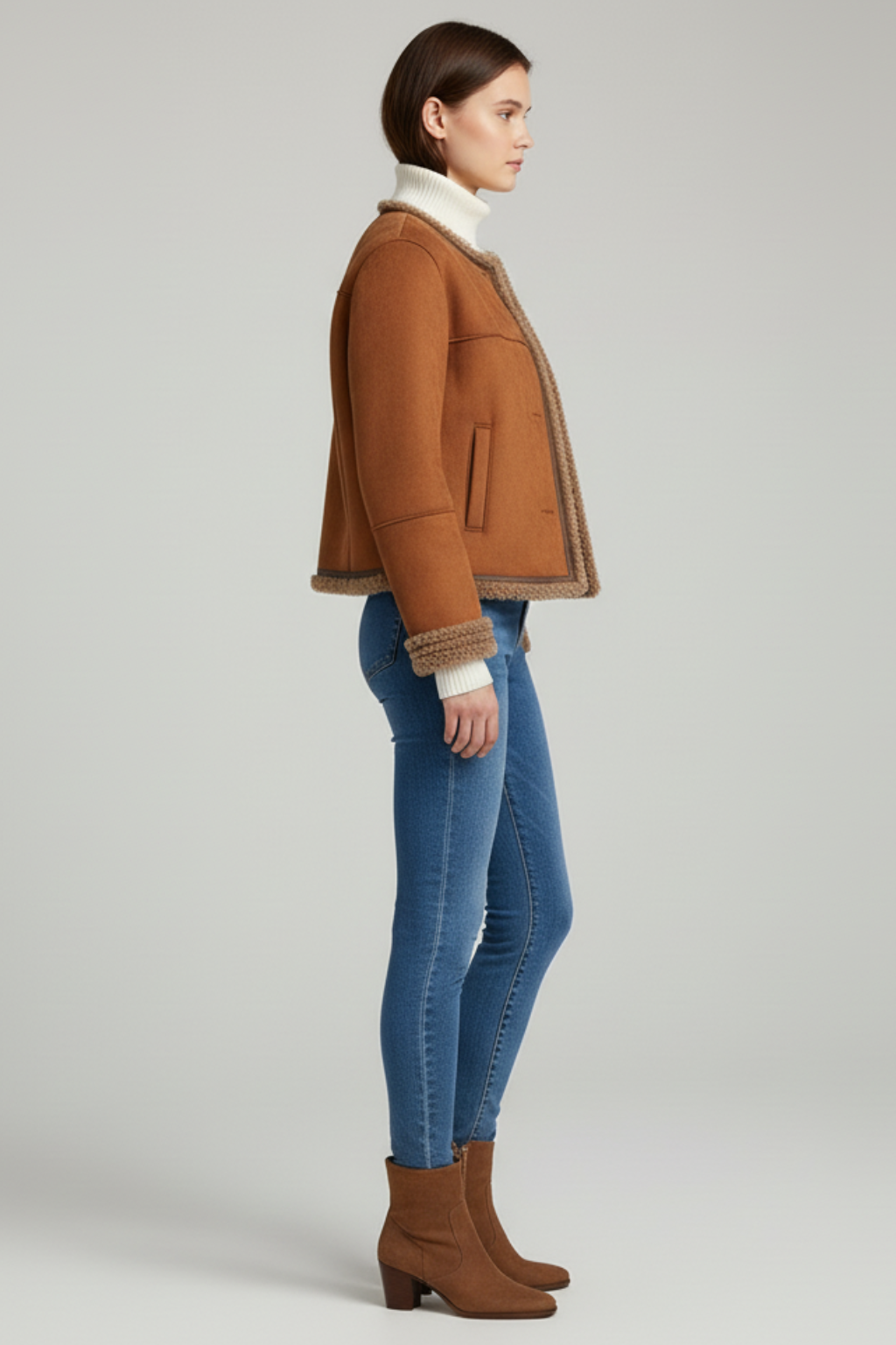 Women’s Cozy Shearling Button Jacket