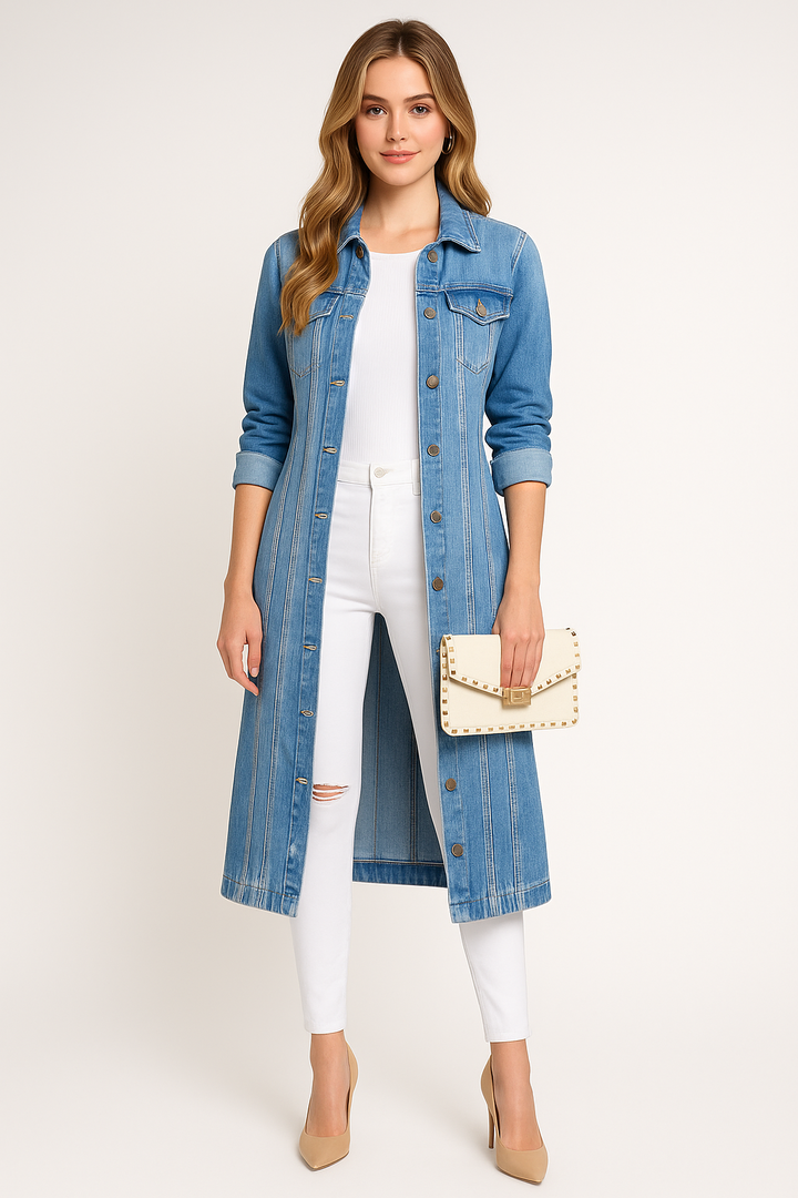 Women's Denim Trench Coat