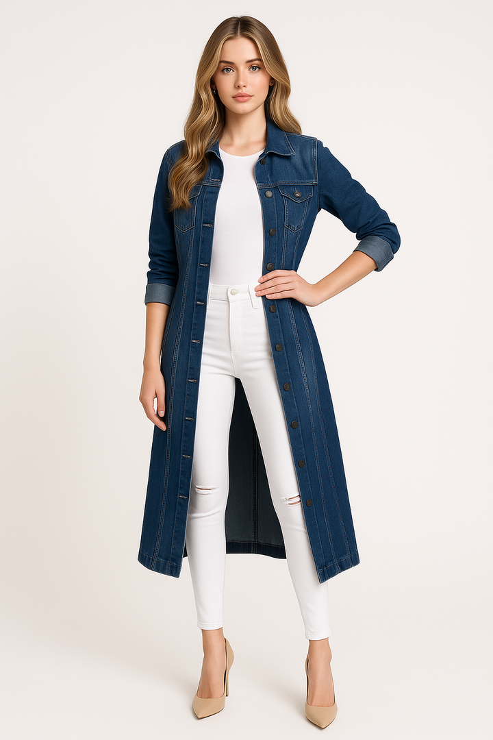 Women's Denim Trench Coat