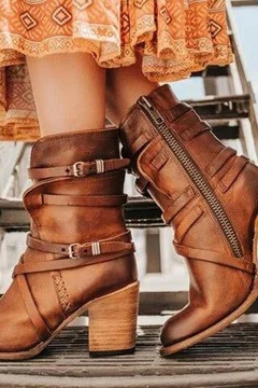 Women’s Distressed Leather Ankle Boots