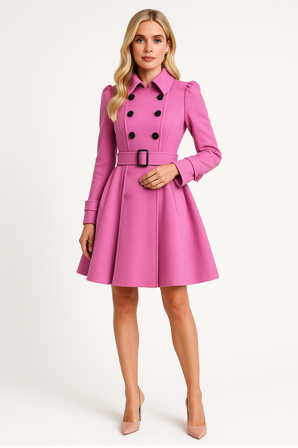 Women's Double Breasted Windbreaker Trench Coat
