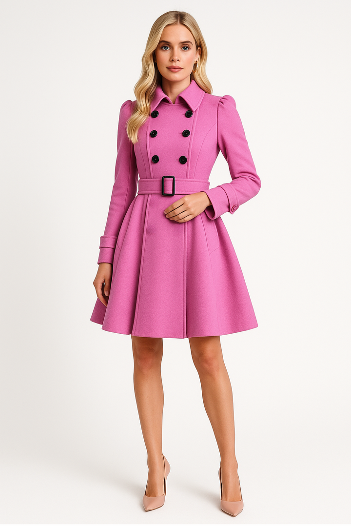 Women's Double Breasted Windbreaker Trench Coat