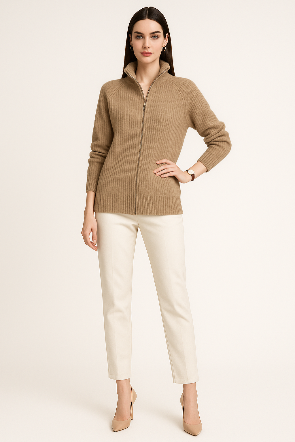 Women’s Easy Zip-Up Knit Cardigan