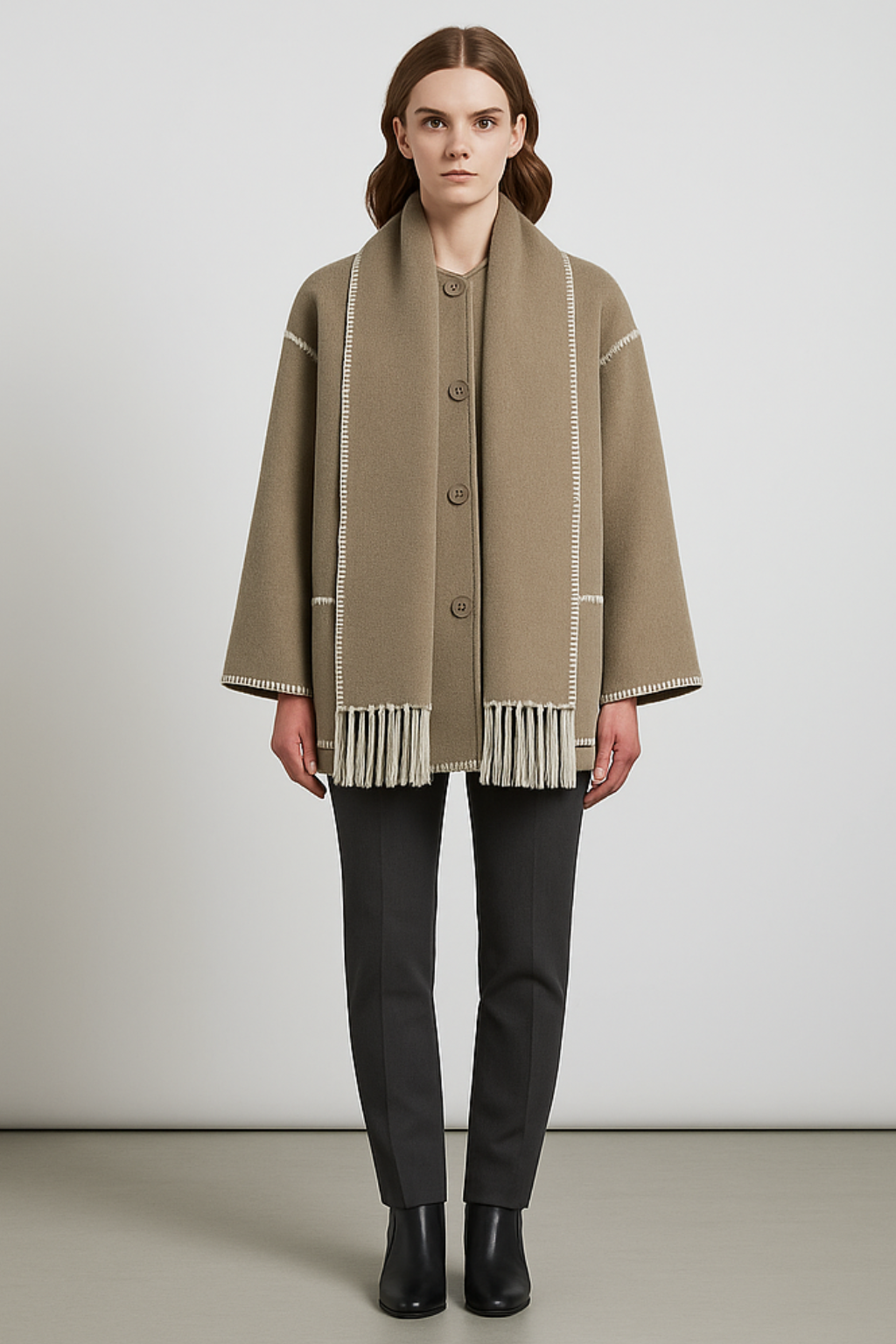 Women’s Elegant Fringe Wrap Coat