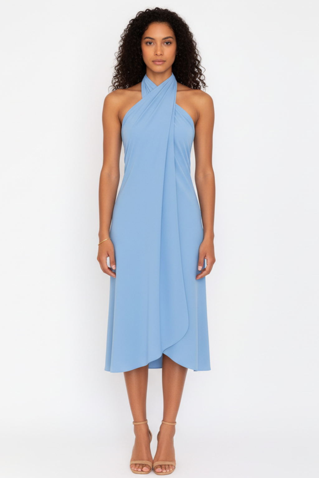 Women’s Elegant Halter Midi Dress