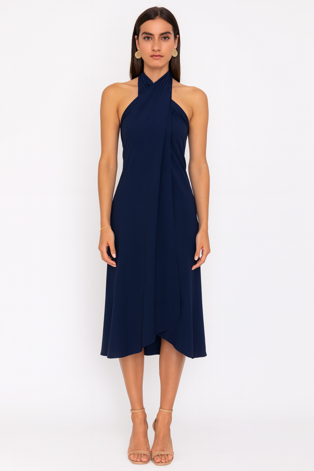 Women’s Elegant Halter Midi Dress