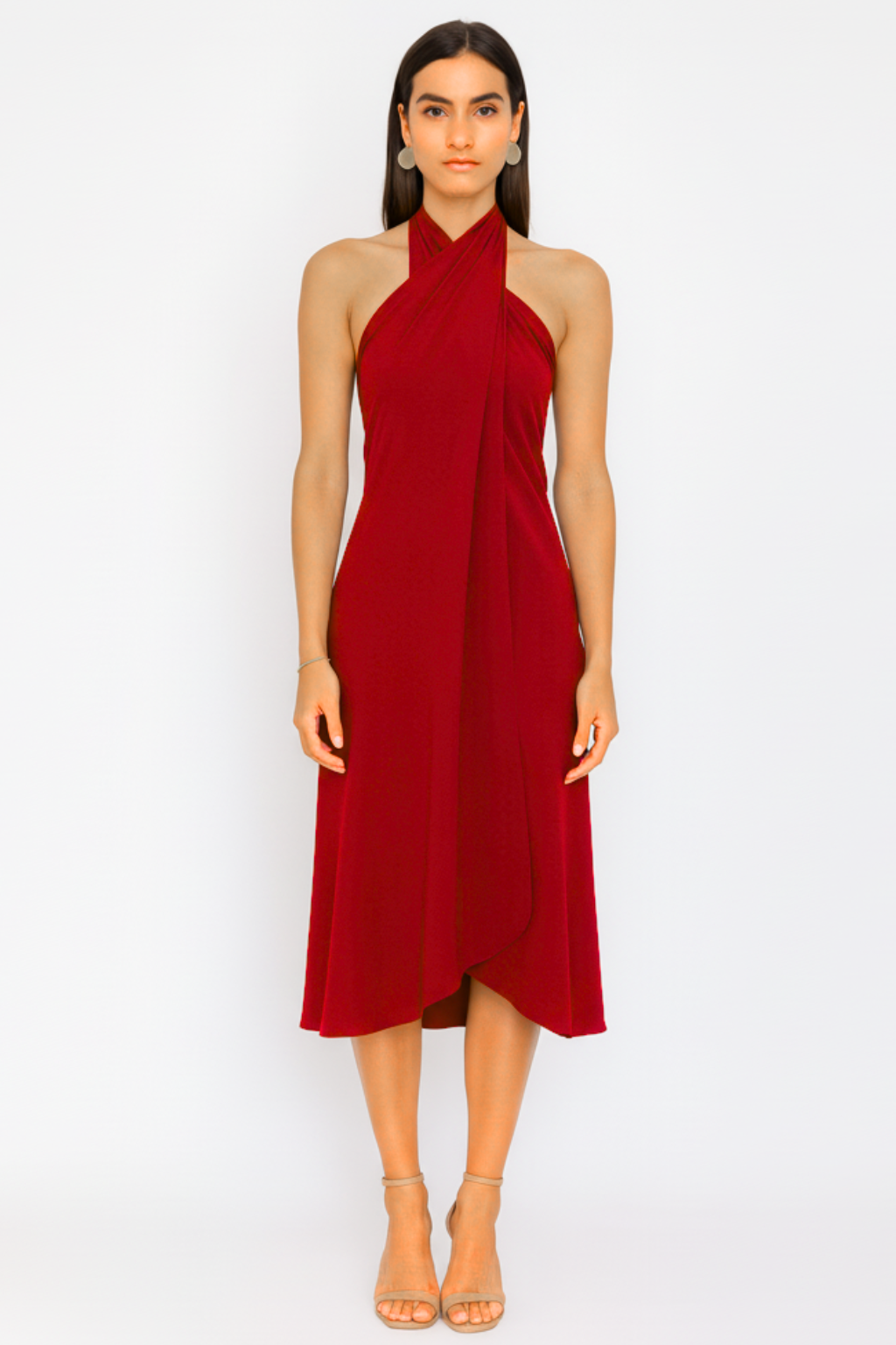 Women’s Elegant Halter Midi Dress