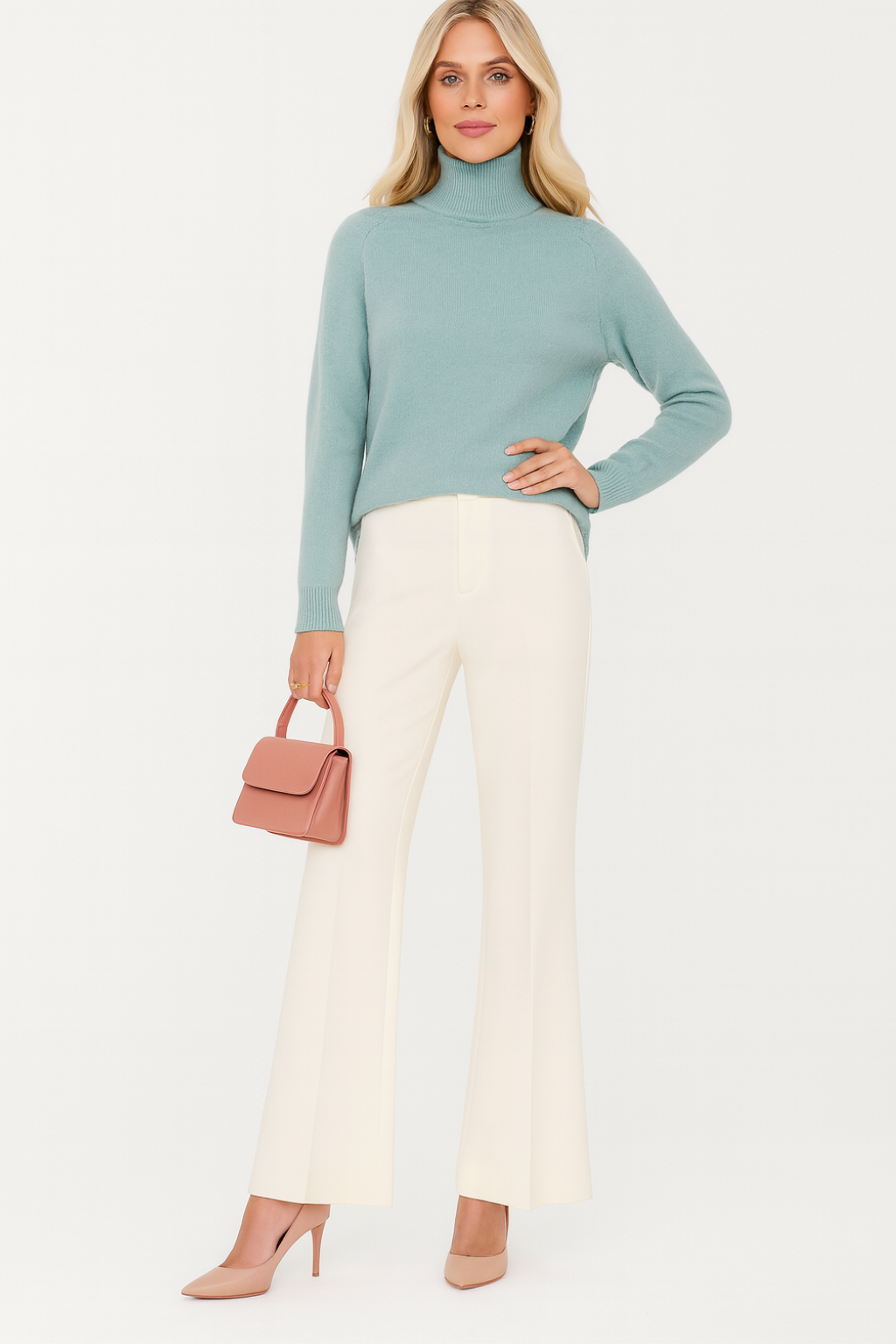 Women's Elegant Long Sleeve Pullover with Turtleneck