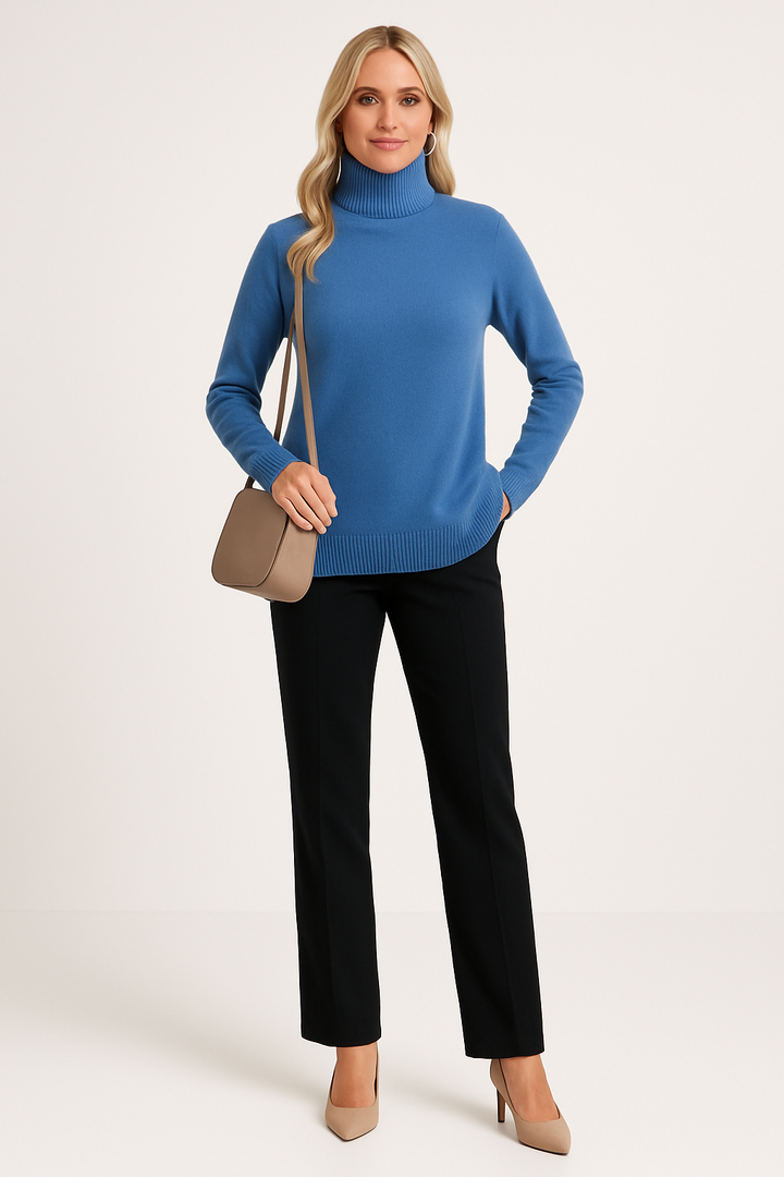 Women's Elegant Long Sleeve Pullover with Turtleneck