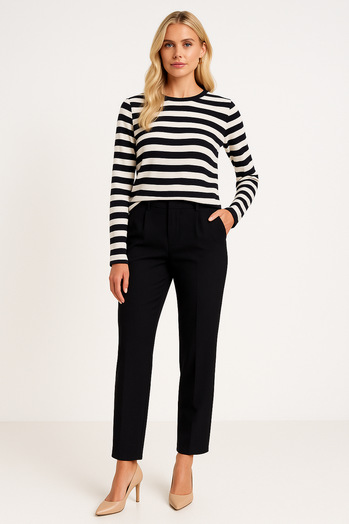Women’s Elegant Striped Long Sleeve Top
