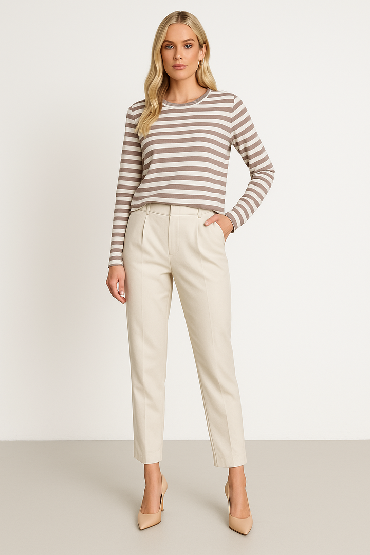 Women’s Elegant Striped Long Sleeve Top
