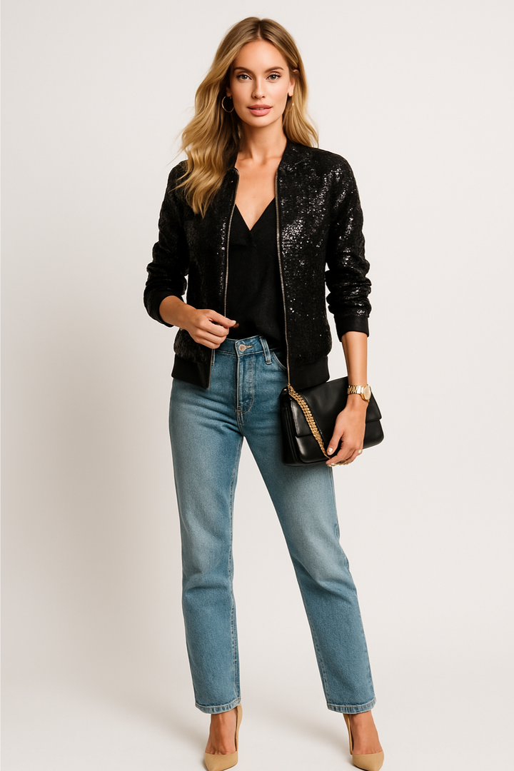 Women’s Elegant Zip Bomber Jacket