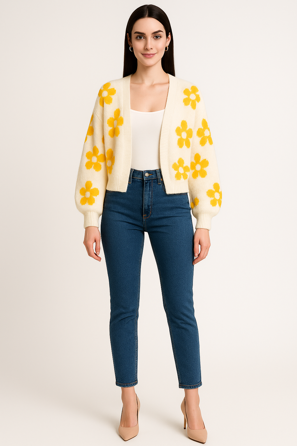 Women's Floral Open Cardigan