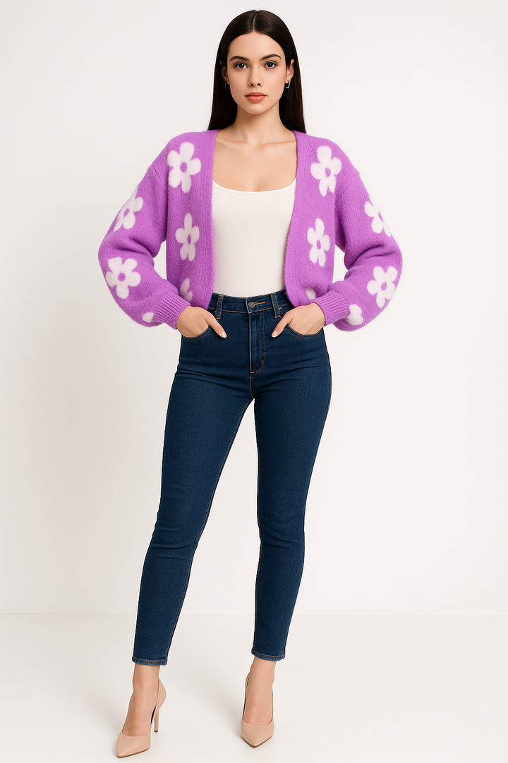 Women's Floral Open Cardigan