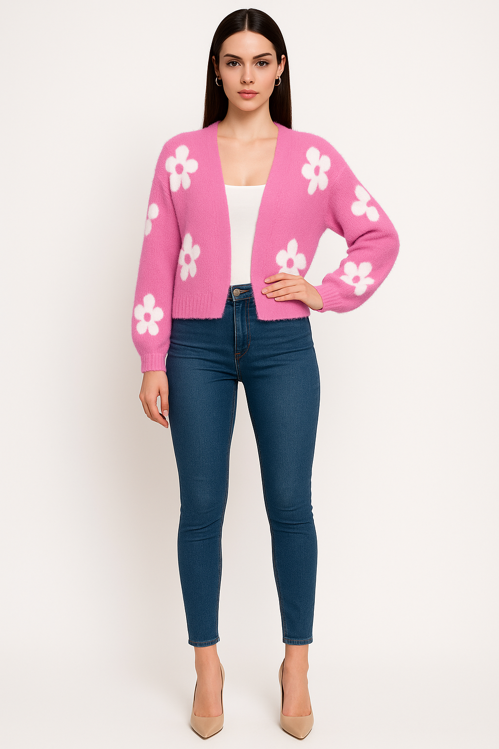 Women's Floral Open Cardigan