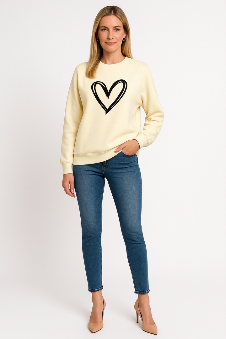 Women’s Heart Print Sweatshirt