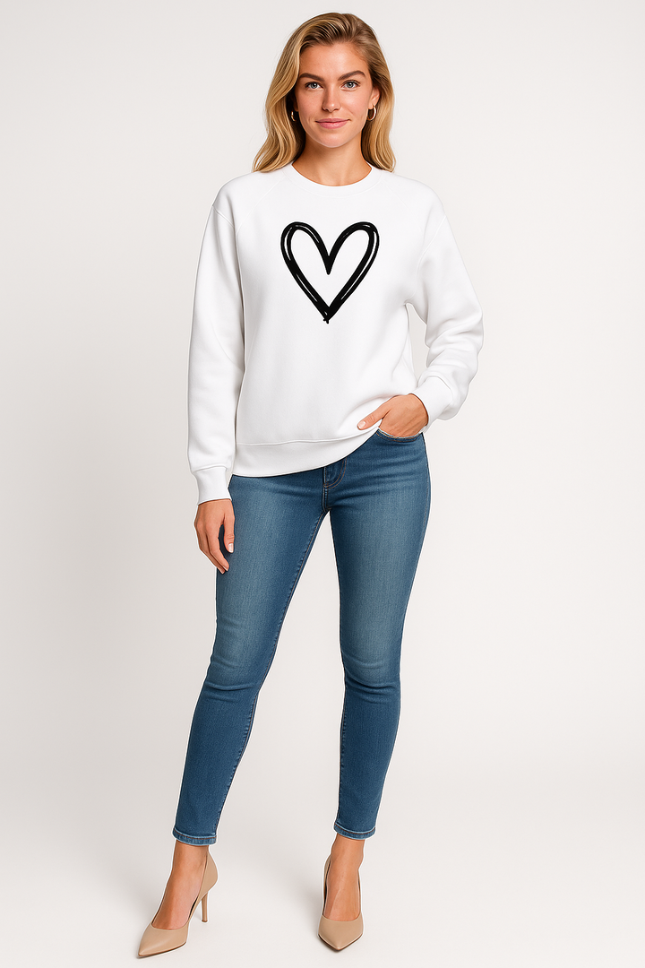 Women’s Heart Print Sweatshirt