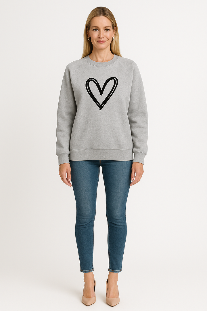 Women’s Heart Print Sweatshirt