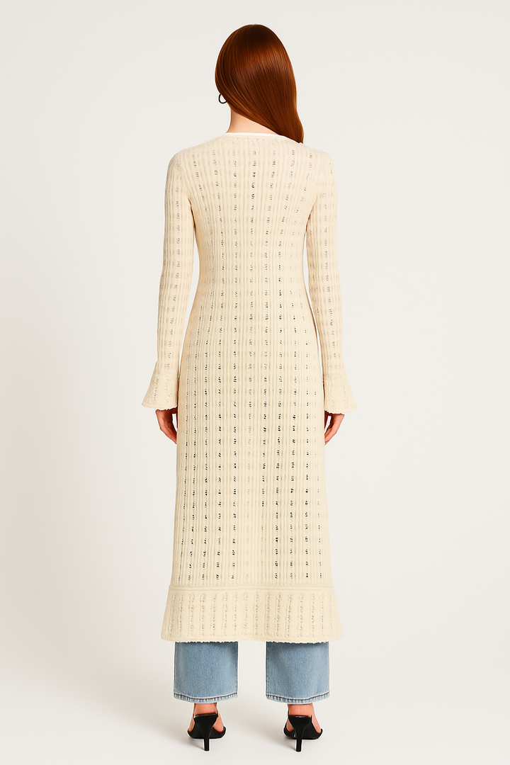 Women’s Hollow Knit Long Cardigan