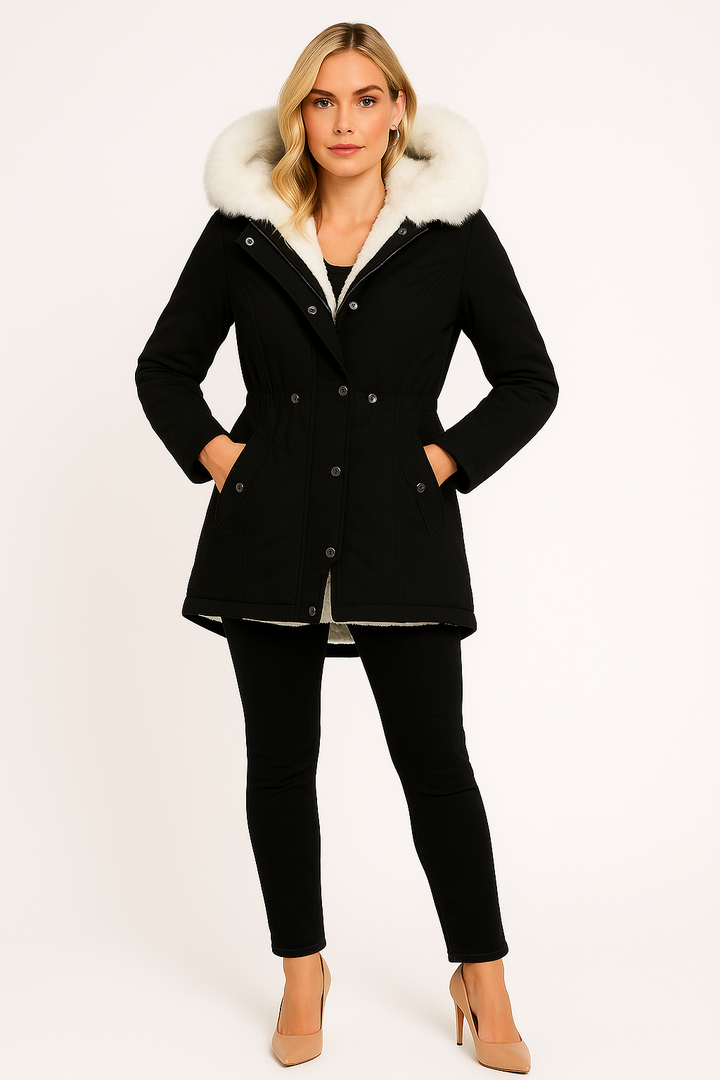 Women’s Hooded Parka Jacket with Faux Fur Lining