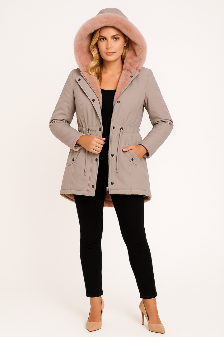 Women’s Hooded Parka Jacket with Faux Fur Lining