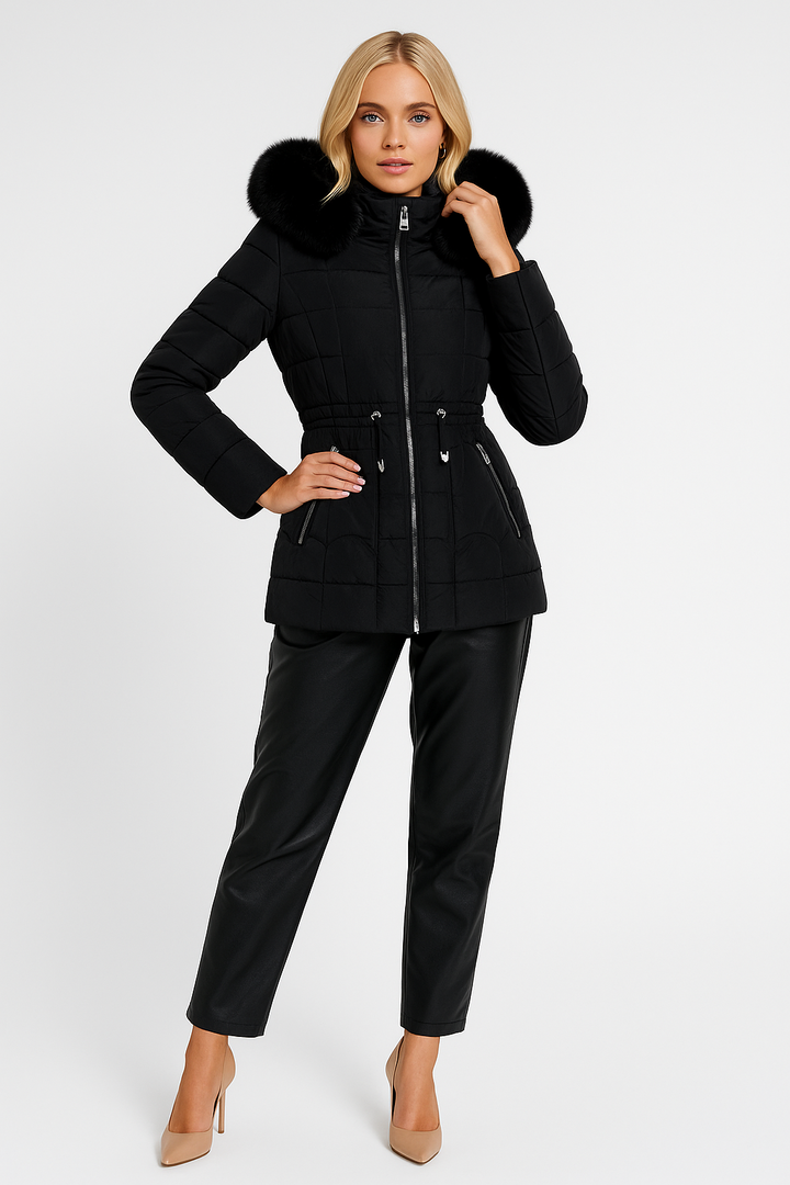 Women's Insulated Quilted Tailored Parka Coat