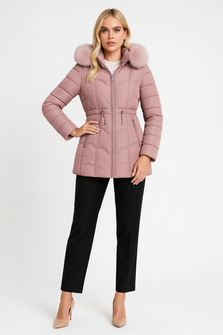 Women's Insulated Quilted Tailored Parka Coat