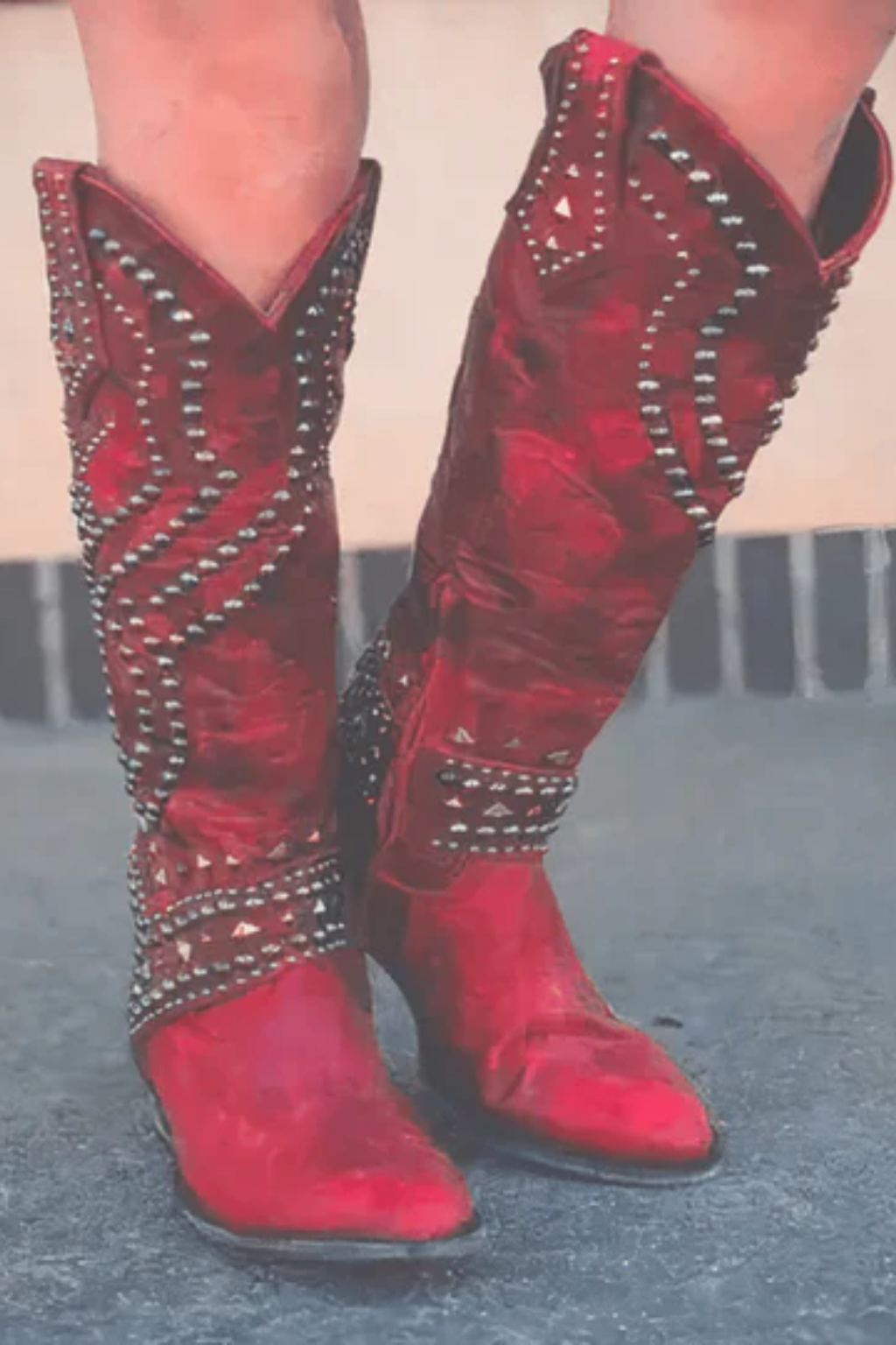 Women's Knee-High Rivet Boots