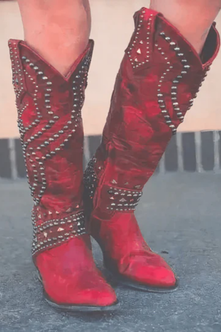 Women's Knee-High Rivet Boots