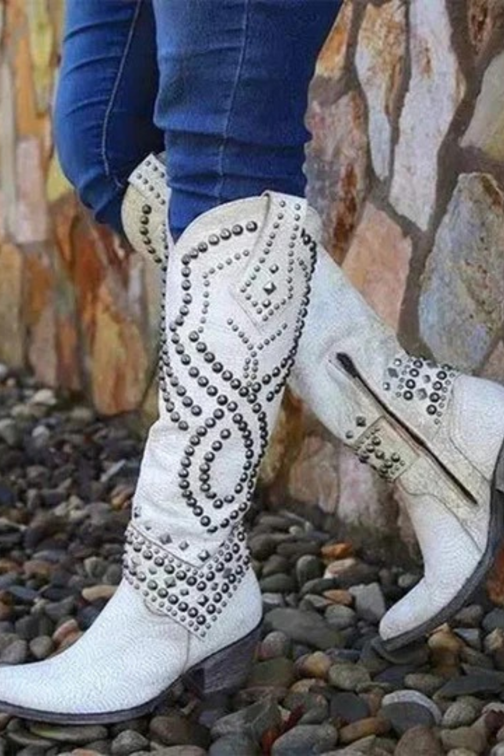 Women's Knee-High Rivet Boots