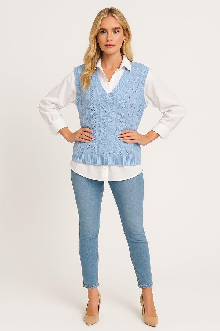 Women's Knit V-Neck Sweater Vest